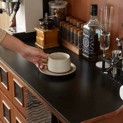 Luxury Coffee Bar Cabinet (Handcrafted Wood + Steel)